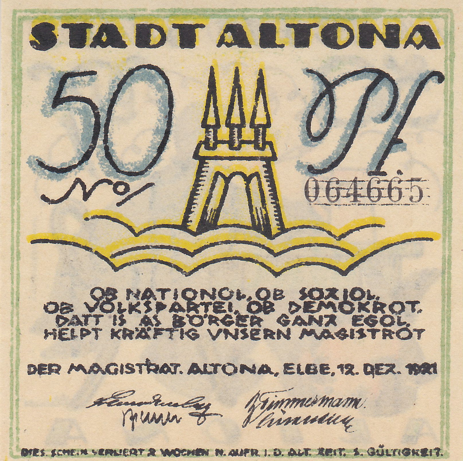 Leider kein Bild von 50 Pfennig vom 12.12.1923