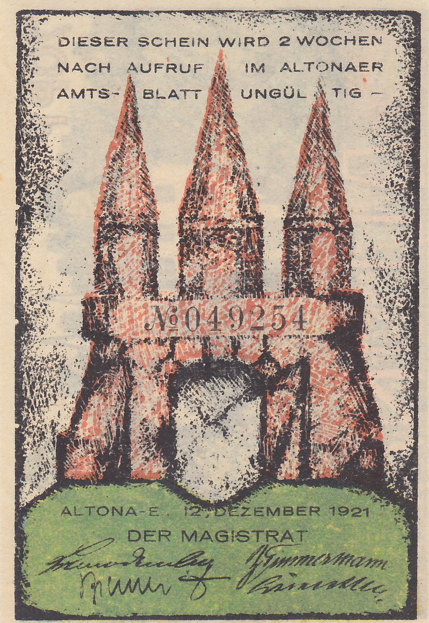 Leider kein Bild von 70 Pfennig vom 12.12.1923
