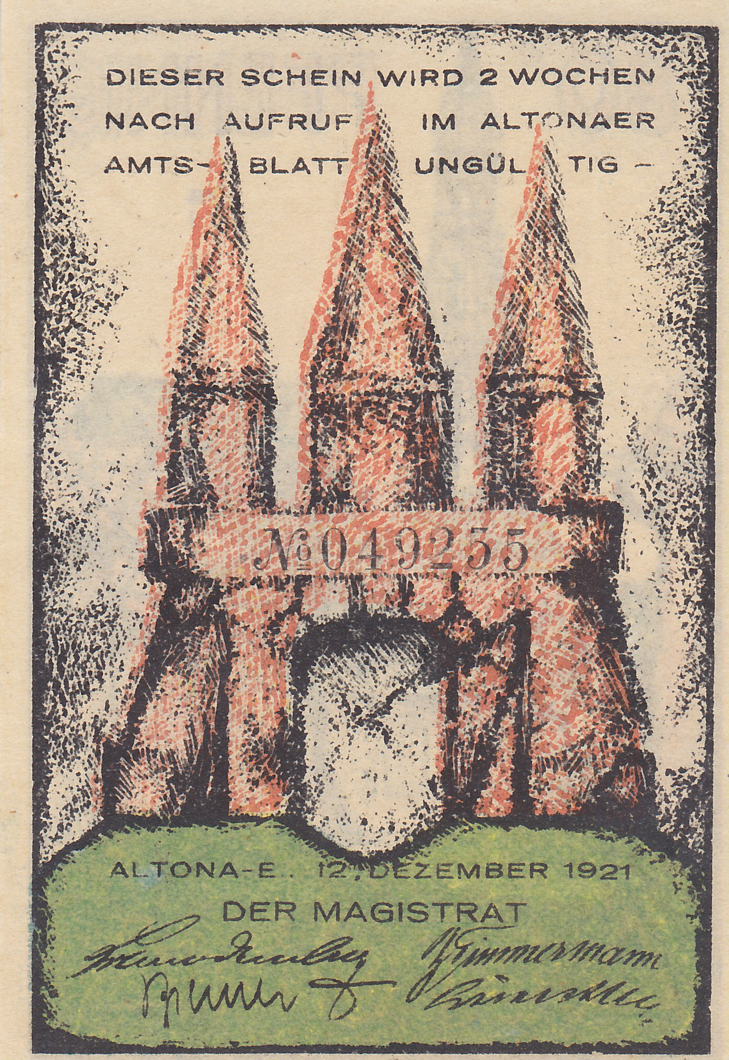 Leider kein Bild von 70 Pfennig vom 12.12.1923
