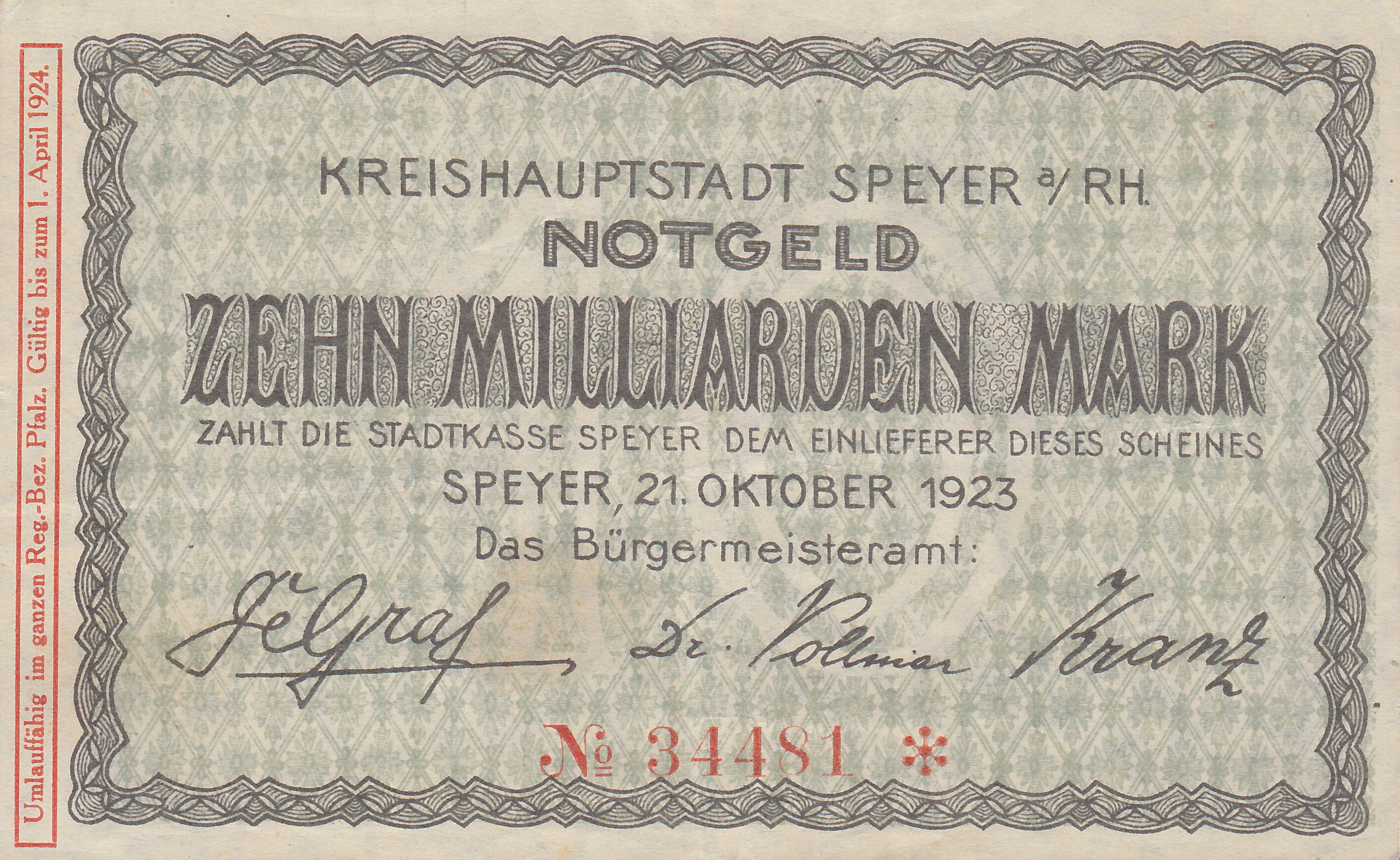 Leider kein Bild von 10 Milliarden vom 21.10.1923
